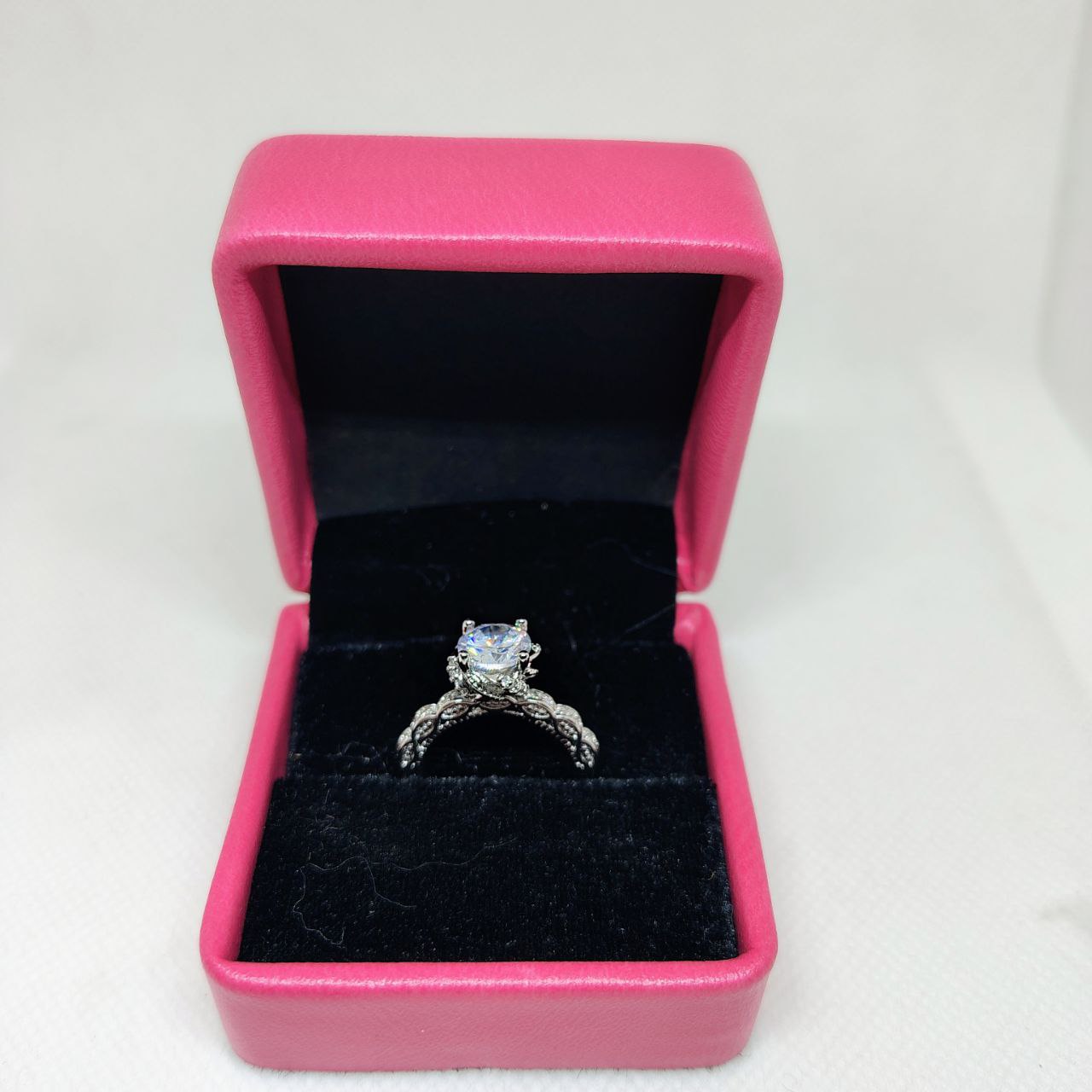 Luminous Embrace  Brilliant Center Stone with Twisted Band Womens Ring