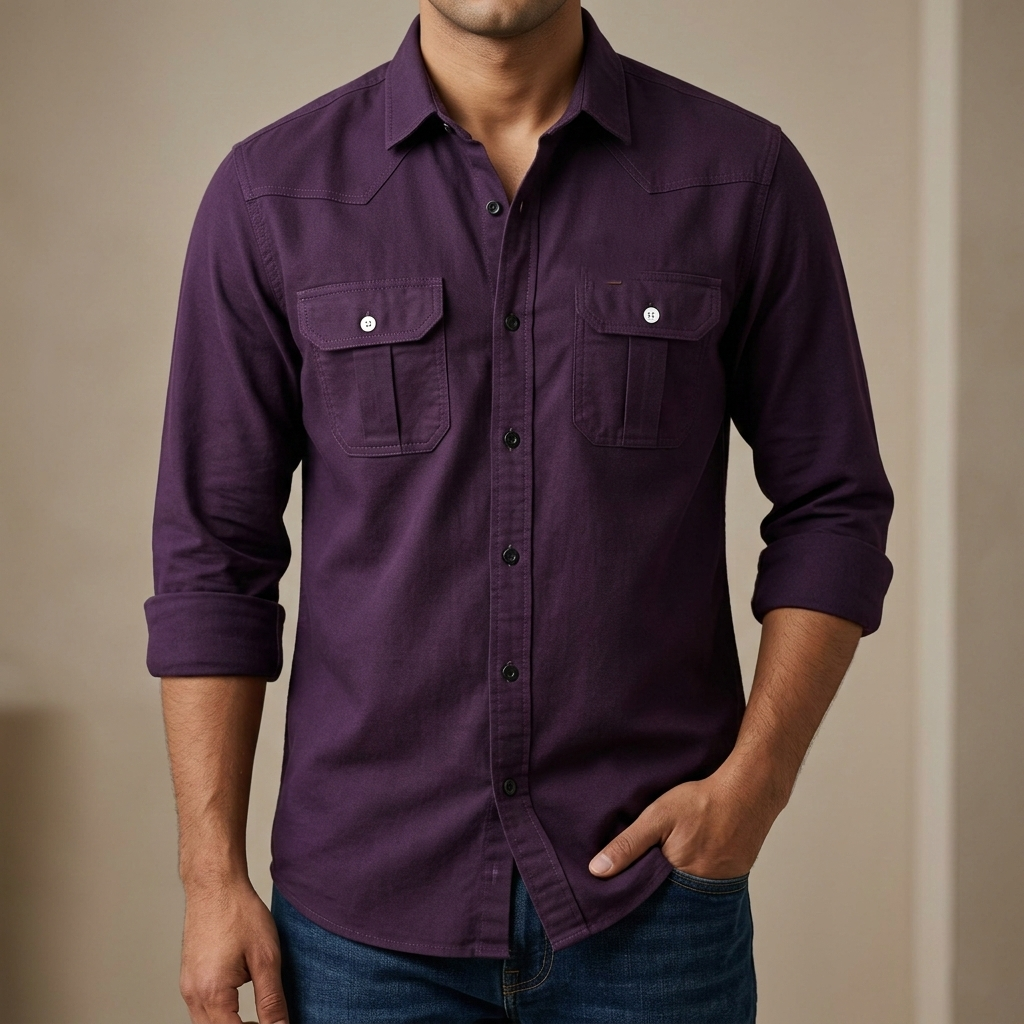 Fashionable casual shirt for men(purple)